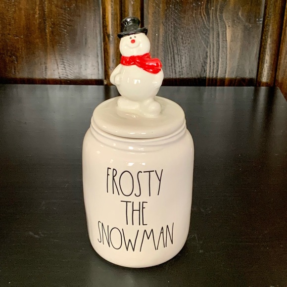Rae Dunn Frosty the Snowman Figural Topper Canister